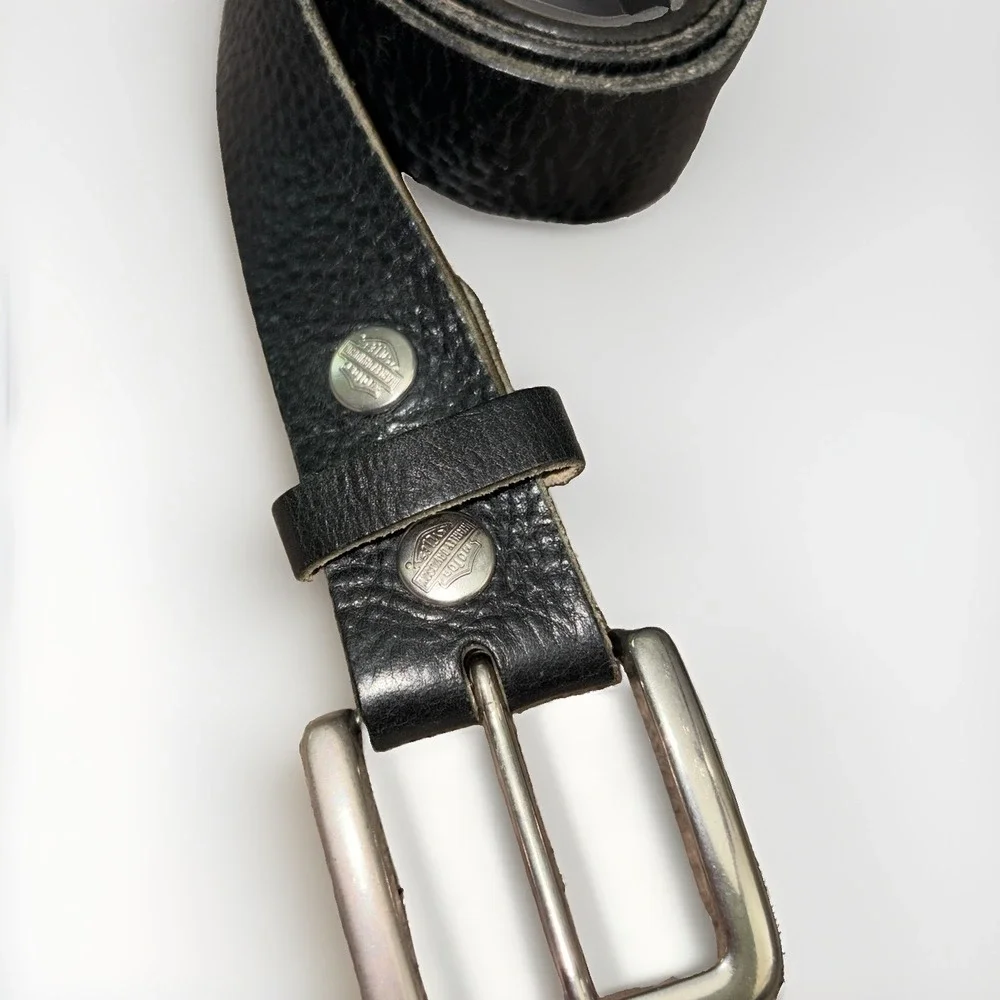 Harley-Davidson Black Biker Motorcycle Leather Belt Men's Size 30
